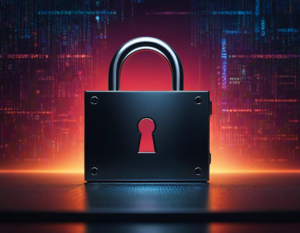 A visually striking composition featuring ten digital tools arranged like a toolbox, each representing a unique aspect of online privacy such as a locked padlock, a VPN shield, two-factor authentication symbol, and an encrypted message icon. The background includes a subtle digital matrix design symbolizing the internet, with vibrant colors to convey a sense of security and technology. Include a shadowy silhouette of a person browsing anonymously in the background. super-realistic. vibrant colors. digital matrix background.